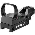 Pinty Red Green Dot Sight Reflex Tactical Riflescope 4 Reticle Patterns with 20mm Free Mount Rails