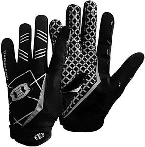 Seibertron Pro 3.0 Elite Ultra-Stick Sports Receiver Glove Football Gloves Youth and Adult (Black, L)