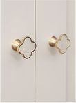 MANTARA A-0006-27 Creative Four-Leaf Clover Furniture Door Handle Dresser Drawer knob Hardware Accessories Pull Single Hole knobs(Shell White)(Pack of 3)