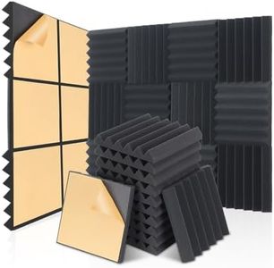 AUSLET 36 Pack Acoustic Foam Panels with Self-Adhesive 12" X 12" X 2" Wedges Sound Proof Foam Panels for Walls High Density Soundproof Wall Panels for Studio and Home