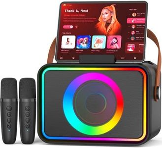 [2026] Karaoke Maschine 2 Mikrofonen: Karaoke Anlage mit 2 Karaoke Mikrofonen - Tragbare Bluetooth Karaoke Box Lautsprecher für Erwachsene Kinder Geschenk für Geburtstag PA Subwoofer Lautsprecher