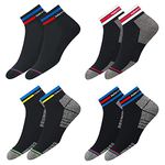 NAVYSPORT Men's Ankle Length Cotton Socks (Pack Of 4) (NSO-6-BB_Black)