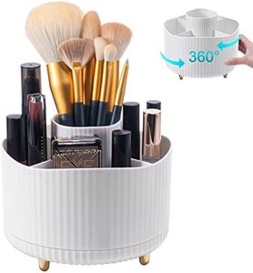 MumdoYAL Organisateur de maquillage, organisateur de pinceaux pivotant à 360°, rangement cosmétique multifonctionnel pour la décoration de chambre, coiffeuse, chambre à coucher, salle de bains.