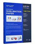 LIT Sublimation Paper 100sheets 11x17" 110gsm - Heat Press Transfer Paper For Any Epson Sawgrass Ricoh HP Inkjet Printers With Sublimation Ink For Unique Crafts Holiday Gifts Mugs Tumblers T-shirts