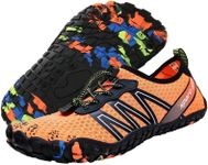 Maxome Water Shoes Men,Mens Shoes,Water for Women,Mens Womens Beach Shoes,Aqua Shoes,Swim Shoes,Pool Shoes,Barefoot Quick Dry,Boating Fishing Diving with Yoga Aerobics, Orange, 8.5 Women/7.5 Men