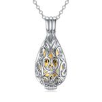 VONALA Filigree Urn Necklace for Human Ashes S925 Sterling Silver Hollow Cremation Jewelry for Ashes for Women Filigree Memory Ashes Keepsake Necklace Urn Jewelry for Human Ashes