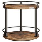 YATINEY Lazy Susan Organizer, Rotating Spice Rack, 2 Tier Spice Turntable Organizer, Industrial Turntable Spice Holder, for Kitchen Countertop and Cabinet, Compact and Versatile, Rustic Brown SR22BR