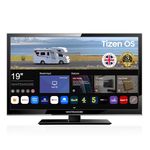 WHITEMOORE 19" 12V/24V Smart TV – Tizen OS, WiFi, Netflix, Prime, Airplay, HDMI/USB, for Caravan/Truck/Boat, 3-Year Warranty