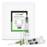 Kopperko 100 Pack Borosilicate Glass Syringe - 1ml Syringe, Heat Resistant Luer Lock Syringe for Labs - Glue Syringe for Use With Liquids, Glue, Oils, Ink - Bonus 14GA Blunt Tip Non-Hypodermic Needles