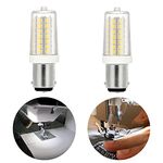 Noobibaba Sewing Machine Bulb Bayonet, Small SBC Pygmy LED, 220-240V Cool White 6000K, BA15D 4W Double Contact Base, 35W Halogen Bulb Replacement, 2 Count Non-Dimmable