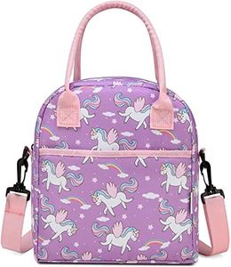 Lunch Box Bag for Girls,VASCHY Insulated Lightweight Lunch Box Tote for Little Girls School Daycare Kindergarten Unicorn