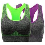 TOBWIZU Racerback Sports Bra for Women Choose - Color & Size - Padded Seamless for Women Pocket Yoga Workout Gym Bras