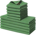 Homaxy 100% Cotton Kitchen Towels and Dishcloths Set, 12 x 12 Inches and 13 x 28 Inches, Set of 10 Bulk Kitchen Towels Set, Ultra Soft Absorbent Dish Towels for Washing Dishes, Grass Green