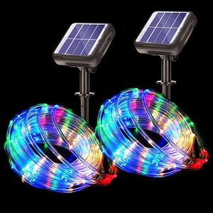 DHWELEC Solar Rope Lights Outdoor Waterproof Led, 40Ft 120 LED Outdoor Rope Tube Lights,Color Changings Led Rope Lights for Pool Tree Garden Party Walkway.(2 Pack 40Ft 120 LED)