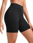 CRZ YOGA Womens ButterLuxe Biker Shorts 6 Inches - High Waisted Workout Running Volleyball Athletic Spandex Yoga Shorts Black Small