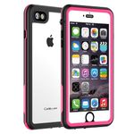 CellEver Waterproof Case for iPhone SE 2020 / iPhone 8 / iPhone 7, 4.7-Inch, Clear Waterproof IP68 Certified Shockproof Sandproof Snowproof Full Body Sealed Protective Transparent Cover KZ (Pink)