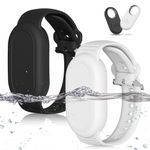 [Pack of 2] GPS Tracker Bracelet for Samsung, Soft Silicone GPS Tracker Hidden Waterproof Wristband, Adjustable Strap Compatible with Samsung Galaxy SmartTag2 (2023) - Black + White