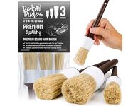 Detail Dudes Car Detailing Brush Ultra Soft Boars Hair Set of 3- Automotive Detail Brushes- Washing & Cleaning for Wheels, Interior Upholstery, Emblem, Air Vent- Vehicles & Auto Interior Detailing Kit