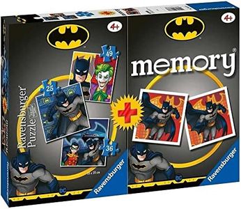 Ravensburger 20677 3 Multipack Memory e Puzzle Batman, Puzzle e Gioco per Bambini, Età Raccomandata 4+