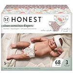 The Honest Company Club Box Diapers with TrueAbsorb Technology, Rose Blossom & Strawberries, Size 3, 68 Count