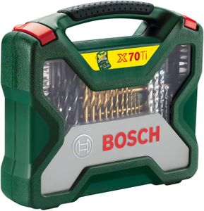 Bosch X-Line 70-Piece Titanium Drill & Screwdriver Bit Set for Wood, Metal, Masonry
