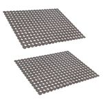 OTHWAY 2 Pcs Kitchen Sink Mats, PVC Sink Mat Protector for Stainless/Porcelain Steel Sink, 40 x 30 cm XL Mats for Kitchen Sink - Grey