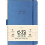 Skyline Auto Mileage Log Book – Vehicle Logbook with Expense Tracker – Driving Logger Book for Tracking Car Mileage, Expenses, Gas Consumption & Lubrication – Hardcover, A5 Size, 5.8x8.3″ (Smoke Blue)