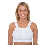 Gemm Ladies White Sports Bra High Impact Non Wired Plus Size Large Bosom with Extender (40 J)