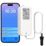 DAYTECH Fridge Thermometer WiFi Smart Freezer Thermometer Alarm with App Alerts, Digital Remote Temperature Monitor for Home/Office/Restaurant, No Hub Required, 1 Set