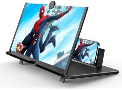 10'' Screen Magnifier Amplifier, New Generation Phone Holder Screen Amplifier, 3D HD Video and Gaming Phone Projector-with Foldable Phone Stand, Supports All Smartphones (Black)