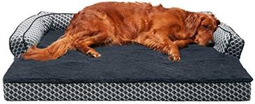 Furhaven Pet Bed for Dogs and Cats - Plush and Decor Comfy Couch Sofa-Style Egg Crate Orthopedic Dog Bed, Removable Machine Washable Cover - Diamond Gray, Jumbo (X-Large)