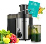 FOHERE Juicer Machine, Big Mouth Centrifugal Juicer with 3 Speed Setting, Wide 3” Feed Chute for Whole Fruit Vegetable, Juicer Extractor with Quiet Motor and Pulse Function, Easy to Clean