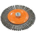 Walter 13K654 Stringer Bead Wire Wheel Brush - 6-7/8 in. Carbon Steel Wire Brush with Threaded Hole. Abrasive Power Brushes