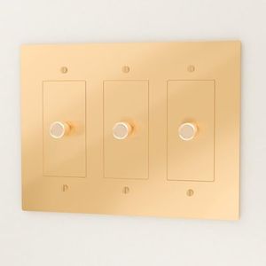 Brass Dimmer Light Switch – 120V AC – Solid Brass Wall Plate for LED Bulbs – Handcrafted Rotary Dimmer with Knurled Knob – UL Listed Flicker-Free Dimming | Vintage Style Light Control for Home Decor
