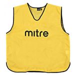 Mitre Adult Pro Training Football Bib | Lightweight Multi-sport Bib | Breathable Mesh, Yellow/Black, Senior