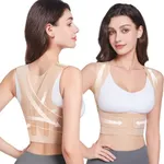 Fit Geno Invisilite Posture Corrector for Women: Breathable Lightweight Upper Back Brace for Neck Shoulder & Upper Back Pain Relief - Improve Posture Correct Hunchback Slouching Kyphosis Invisible Under Clothes (Small)