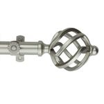 Modern Twist Curtain Rod and Hardware Set Size: 66" - 120" W, Finish: Satin Nickel