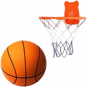 Silent Basketball with Basketball Hoop, Silent Basketball Dribbling Indoor, Dribble Dream Silent Basketball, Foam Noiseless Quiet Ball, Eliminate Lack of Exercise (NO.5)