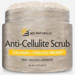 Anti-Cellulite Body Scrub for Skin Tightening, Firming, Moisturizing & Smoothing, Exfoliating Formula for Legs, Glutes, Hands & Feet with Stem Cells, Collagen, Coconut & Jojoba Oil, 16oz - M3