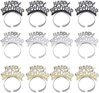 BinaryABC Happy New Year Headband Tiara,New Years Party Favor,New Years Eve Party Decorations 12Pcs