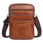 Xieben Vintage Leather Shoulder Messenger Bag for Men Travel Business Crossbody Pack Wallet Satchel Sling Chest Bags Brown