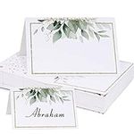 50pcs Wedding Place Cards Leaves Table Seating Cards Paper Tented Wedding Name Cards for Table Setting Birthday Dinner Christmas Party