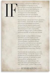 If Rudyard Kipling Motivational Poster, If Poem Kipling Inspirational Prints, Wall Art Poetry Poster Wall Art Paintings Canvas Wall Decor Home Decor Living Room Decor Aesthetic Prints 16x24inch(40x60