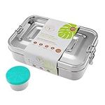 Earth Caretakers Collective Large Leakproof Stainless Steel Bento Lunchbox, 50ml Leakproof Sauce Pot, Eco-friendly, Plastic Free, Reusable, Perfect for Adults or Children, School or Office, 1400ml