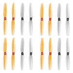 16 PCS Radiolink Props high-Speed Propellers, 2.56inch 65mm PC Propeller Replacement Parts for Racing F121 FPV Drones RTF RC Quadcopter (Grey and Whisky)