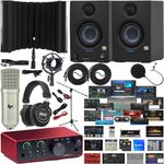 Focusrite Scarlett Solo 4th Gen 2x2 Audio Interface with New Designed Eris E3.5 Studio Monitors with Newest Version Studio One Artist Software Pack & Isolation Recording Shield