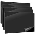 NORJIN Pack of 4 Acrylic Sheet 12" x 16", 1/8" Thick (3mm) Black Cast Plexiglass Sheets, Long Panel Plastic Plexi Glass Panels for Sign, Craft, Photo Frame, DIY Display Projects