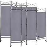 Deuba Set of 2 Room Divider Separators Paravent Lucca 180x163cm 8 Partitions Flexibly Adjustable Privacy Screen Partition Space-Saving and Multifunctional | Grey Anthracite