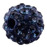 RUBYCA Pave Czech Crystal Disco Ball Clay Beads fit Shamballa Jewelry (20pcs, 10mm, Montana Blue)