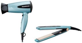 Morphy Richards Hs1000 Hair Straightener & Idazzle Hd121Dc 1200W Hair Dryer Combo - Blue